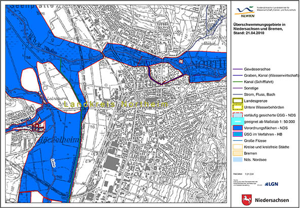 Beispiel einer Überschwemmungsgebietskarte